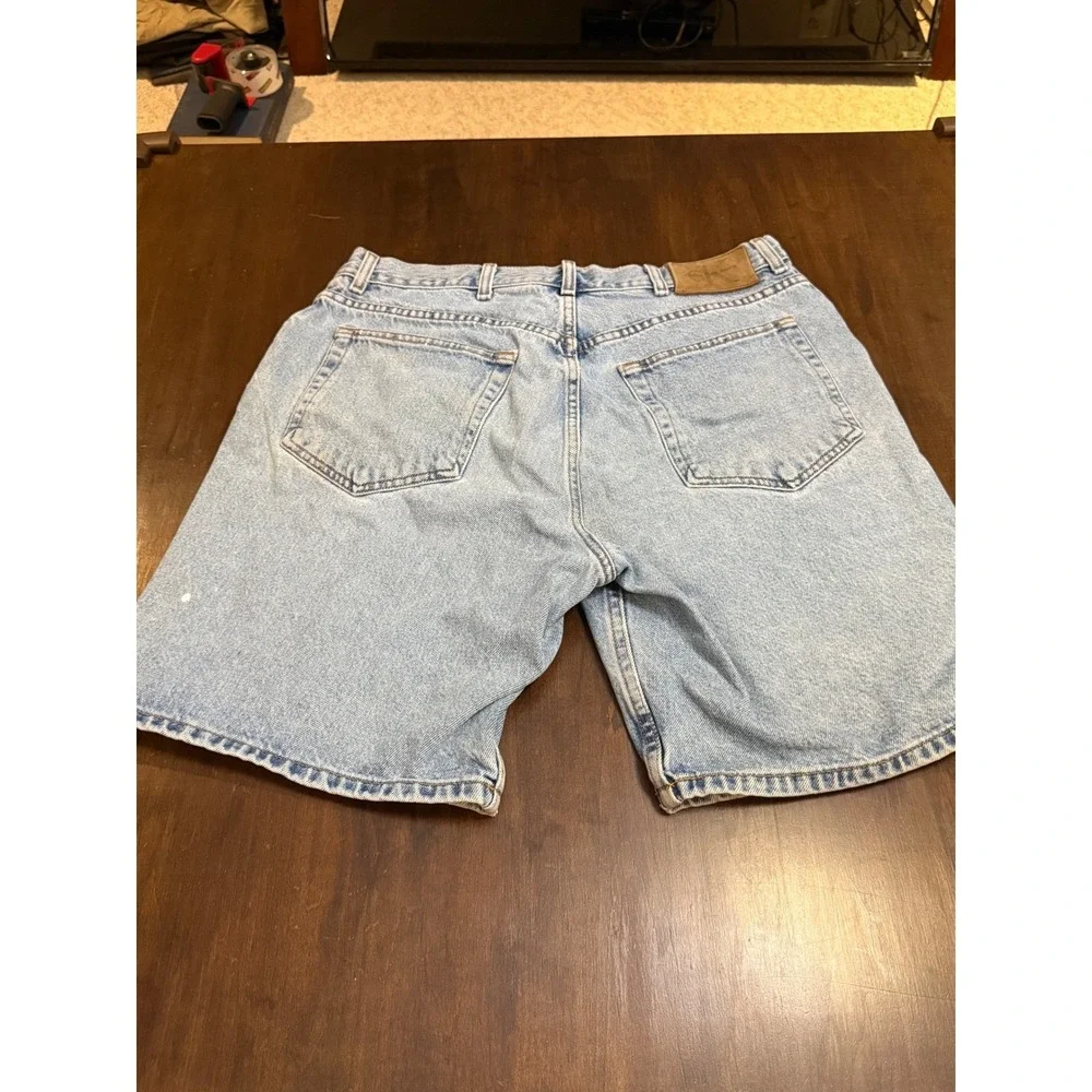 Calvin Klein Jeans Mens 36 Easy Fit Denim Shorts Double Stone Wash Blue ZMPP693
